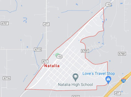 Natalia Texas Quality Star Service Area Map